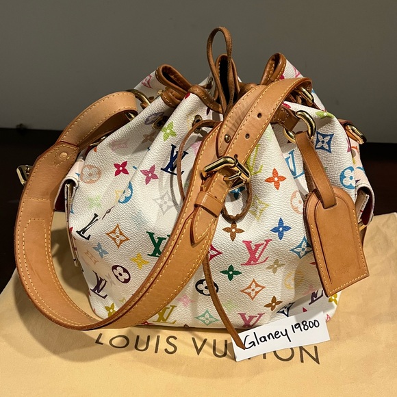 Louis Vuitton Handbags - Louis Vuitton Multicolor Petite Noe White Murakami Shoulder Bag Tote
